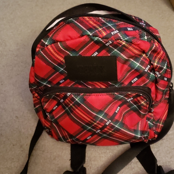 VS Pink Mini Plaid Backpack & Face Masks Bundle - Picture 2 of 8